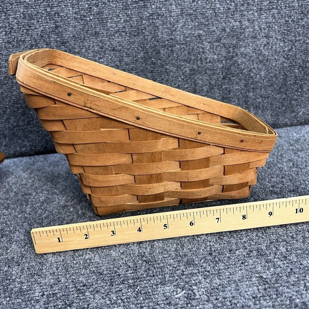 Lot Of 2- '92 Longaberger Handwoven Hanging Leather Strap/ SmallVegetable Basket